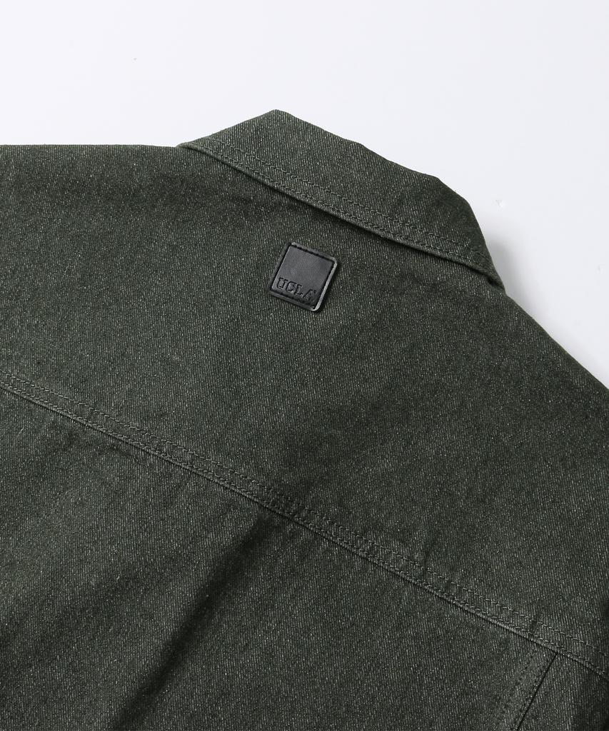 Ucla Unisex Retro Preppy Denim Trucker Jacket [Khaki] (Ub9Dj03)