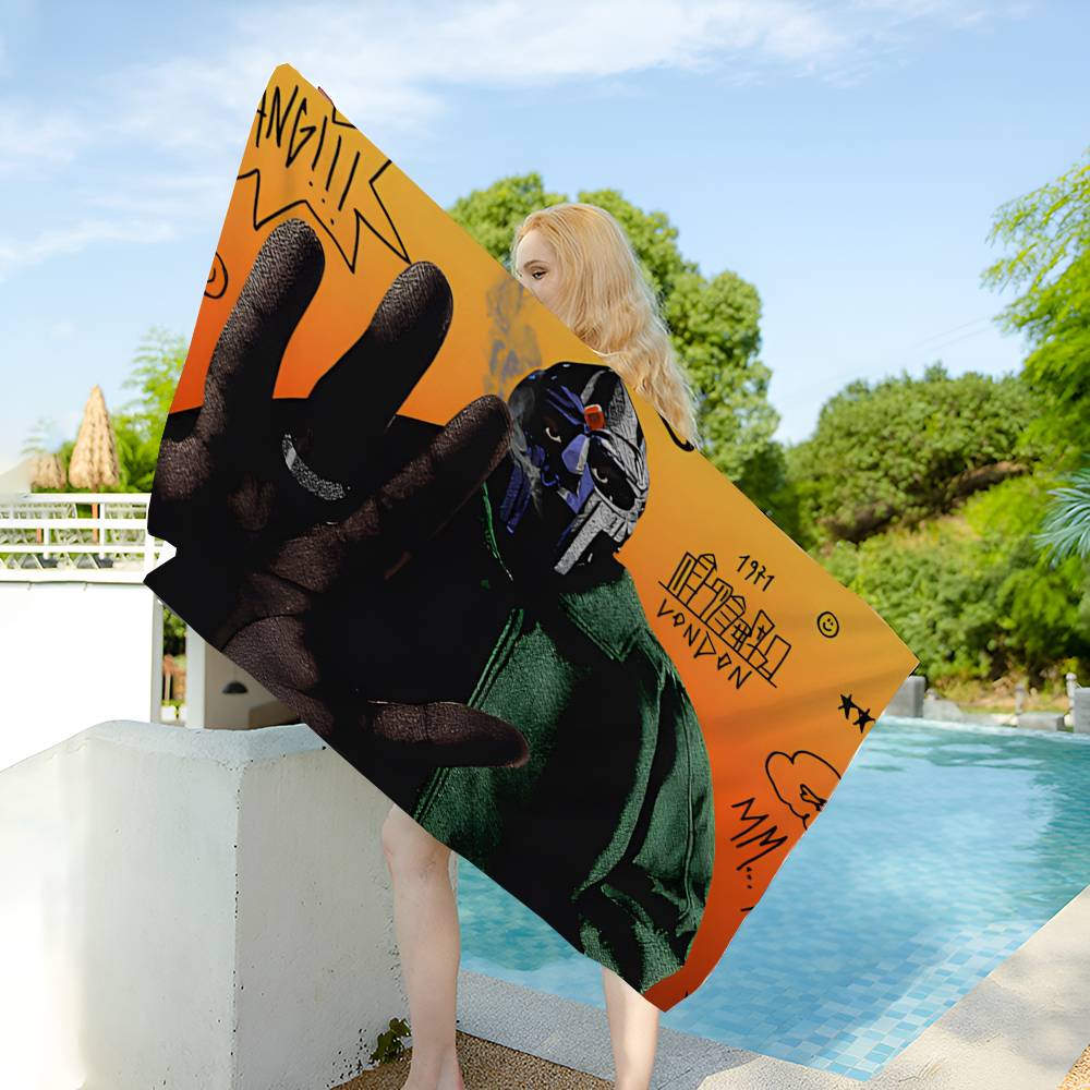 M-MF DOOM Big Microfiber Beach Towels Quick Dry Towel Sand Beach Towels Pool Towel for Travel Swim Pool Yoga