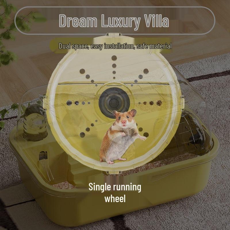 Golden Bear Luxury Double-Layer Hamster Cage with Panoramic View and Ventilation