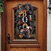 Halloween Wreath Garland Door Hanging Decoration BOO Doorplate Pumpkin Pendant Home Party Supplies for Porch Yard