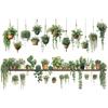 Green Potted Plant Wall Stickers for Living Room Hanging Potted Wall Decals Bedroom Home Wall Decoration Background