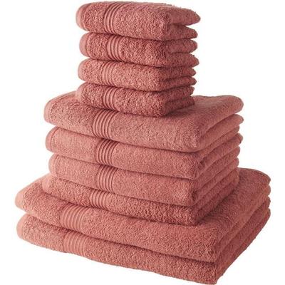 HOJE Conjunto de 4 Toalhas de Banho 30x50 cm + 4 Toalhas de Banho 50x100 cm + 2 Toalhas de Banho 70x130 cm 100% algodão Terracota