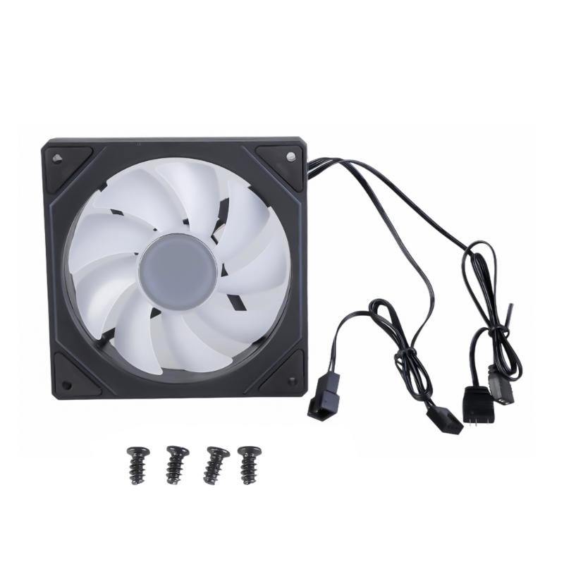 

12cm ARGB LED Cooling Fan 12025 12V 3W with PWM Temperature Control Hydraulic Bearing for Computer Case Radiators чёрный