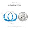 925 Silver Minimalist Blue Hoop Earrings Geometric Zircon Jewelry For Women S925 Gift Fashion Accessories