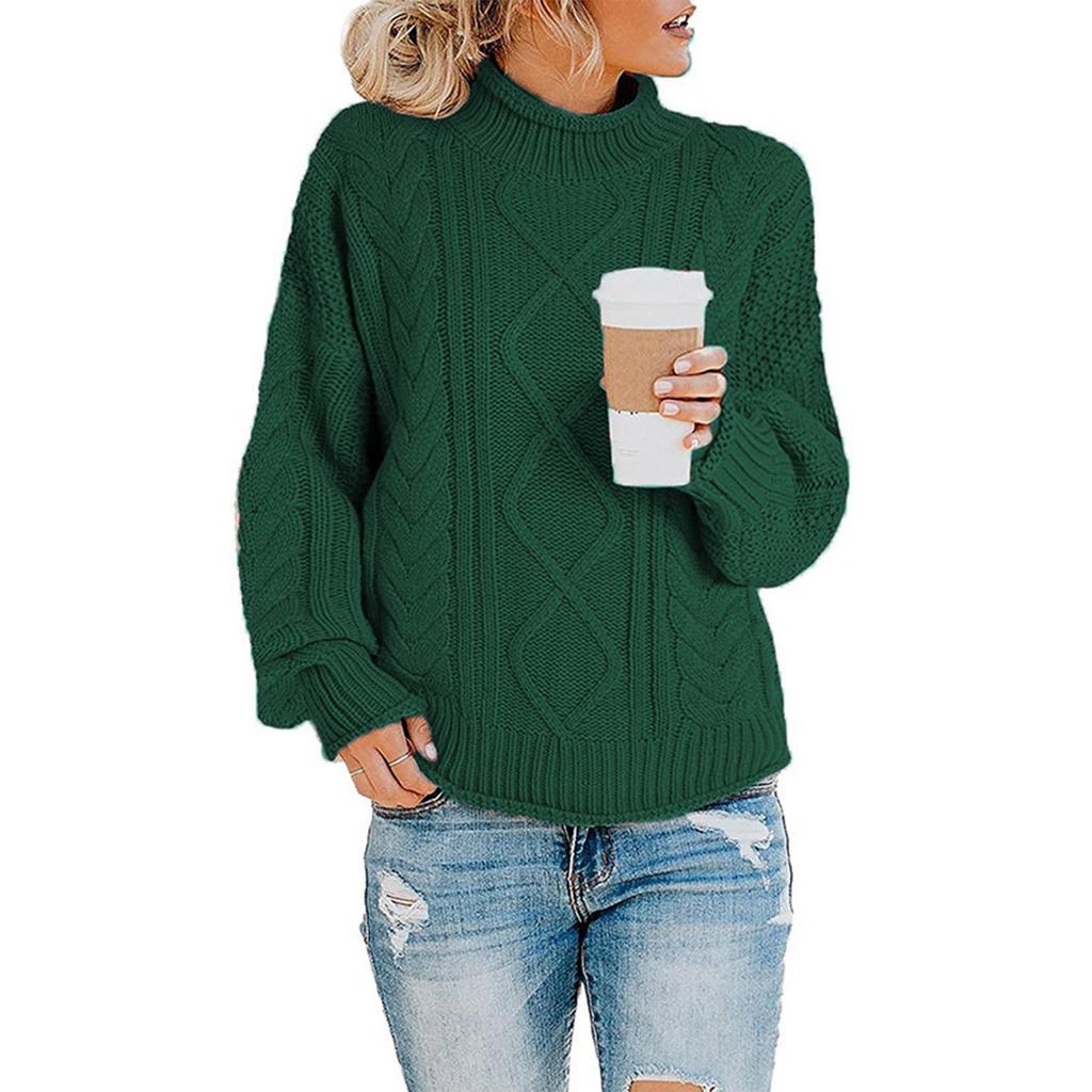 Women's Casual Long Sleeve Chunky Turtleneck Knit Sweater Winter  Long Sleeve Sweater Sweater Sweater