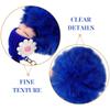 Stuffed Chain Soft Key Ring Ring For Handbag Key Chain Pompom Keychain Car Decor Royal Blue Stuffed Pendant