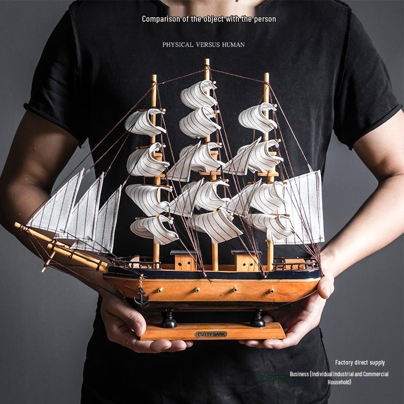Smooth Sailing Boat Model: Desktop & Bookshelf Ornament for Home Decor