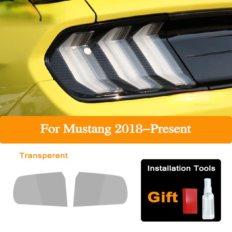 Car Headlight Protective Film For Ford Mustang 2015-Present Shelby GT500 Taillight Tint Black Transparent TPU Sticker Accessorie