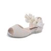 Girls' Summer Rhinestone Flower Sandals - Soft Sole Princess Dance Shoes