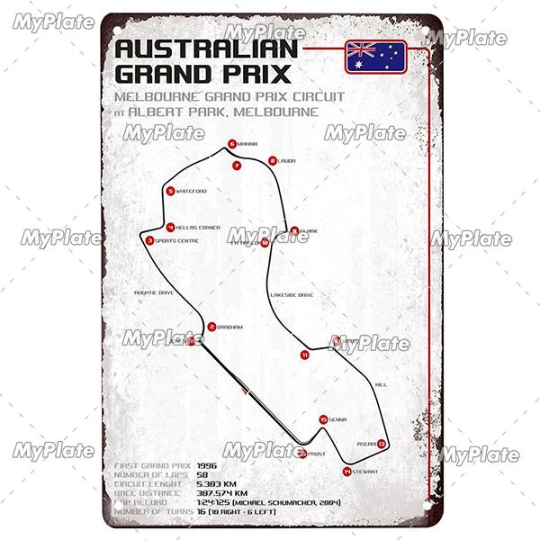 Vintage Racing Track Metal Poster Competition Tin Sign Plaque Iron Plate Bar Club Man Cave Home Wall Decor Fans Poster Custom