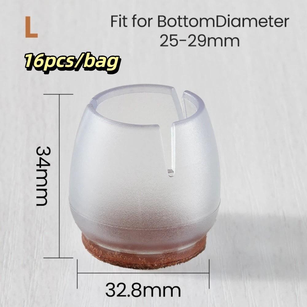 

16pcs/bag Non-Falling Chair Leg Caps Soft Rubber Table Feet Protectors Daily Use 25-29mm