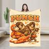 Cartoon Niedlicher Punch Monkey Oran-Mama Gestrickte Decke Flanell Warme Überwurfdecken für Bett Bettteppich