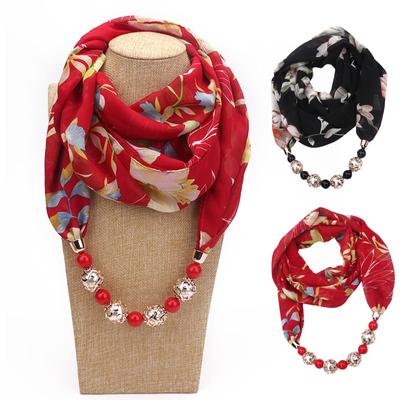 Gorgeous Beads, Circular Ring Scarf, Women's Scarf Accessories, Necklace, Ethnic Style Scarf