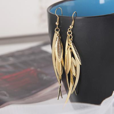 Retro Simple Alloy Leaf Earrings Fashion Women's Earrings Square Studs The Best Gateway