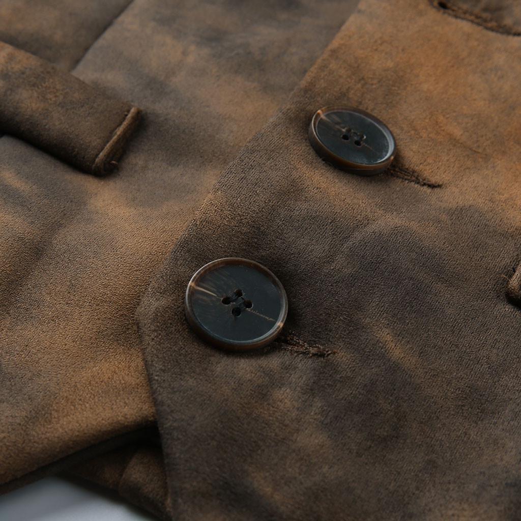 Eksplosjonsmodeller Europeisk og amerikansk mote Retro Herre Enkeltspent Vest