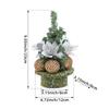 Desk Christmas Tree 8.66in Holiday Ornaments With Ball And Flower Artificial Christmas Tree For Home Workplace Coffee Shop