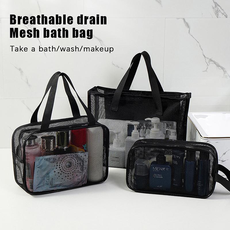 Netz-Kosmetik-Kulturbeutel Handtaschen Tragbar Reise Wasch-Körper-Duschwerkzeuge Organizer Große Kapazität Kosmetiktasche