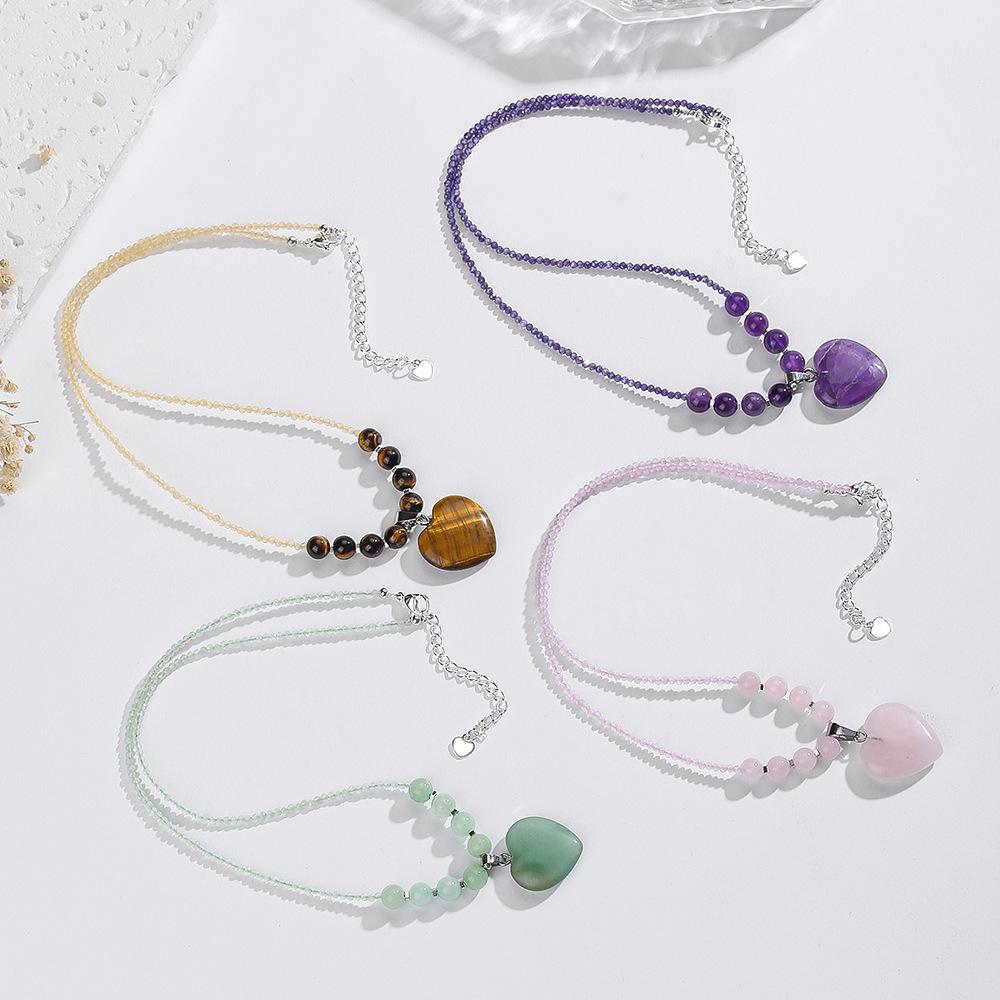 Böhmische Natürliche Amethyst Kristall Perlen Schlüsselbeinkette