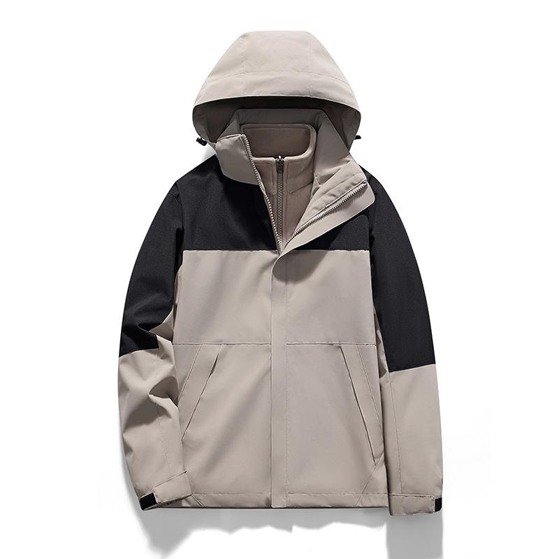 New Outdoor Hiking Trip Outdoor Clothing 3-in-1 Hardshell Jacket Men's Coat Single-layer Jacket Men's and Women's