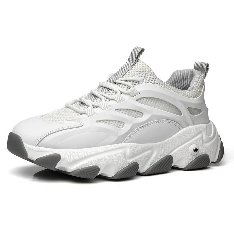 Extra Large Size Men's Shoes Spring and Autumn 2025 New Mesh Sports Shoes Fashion Casual Shoes Thick Sole Inner Height Increase Dad Shoes
