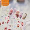 Tomoni Shell Light Spring Nail Stickers - Cute Red Scarf Bear Design