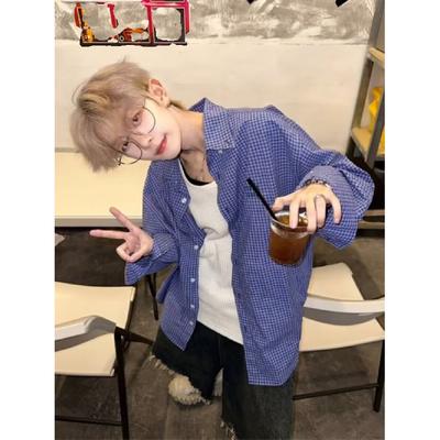 2024 Letter Langarmhemd Japanischer Hong Kong Stil Ins Loose Shirt Herren Sommertrend Vielseitige Freizeitjacke