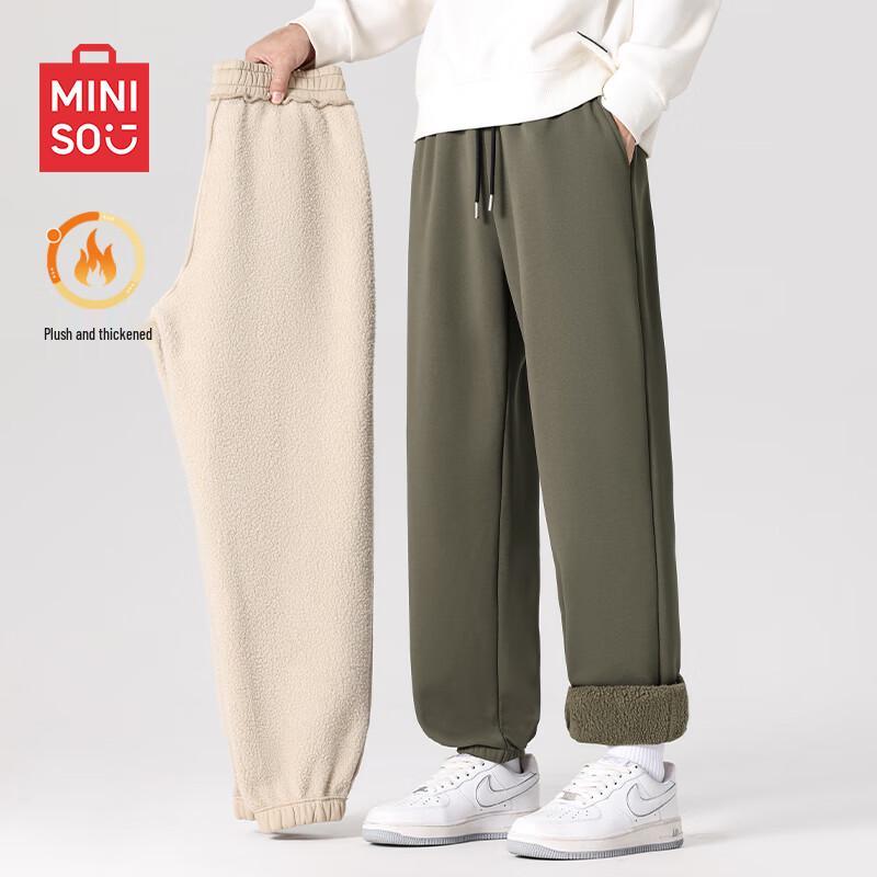 

Miniso Men s Thermal Fleece-Lined Casual Sweatpants L