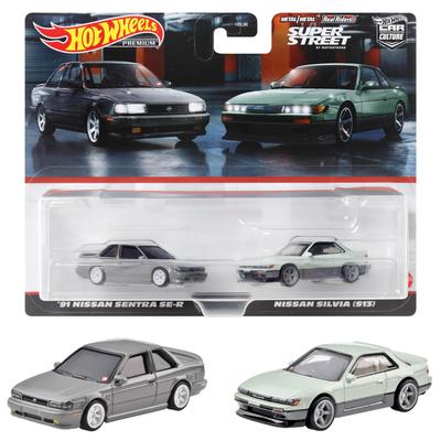 Hot Wheels Premium Nissan Sentra Silvia 3 and HYF04 2-Pack '91 SE-R/Nissan (S13) [Diecast Car] [Ages Up]
