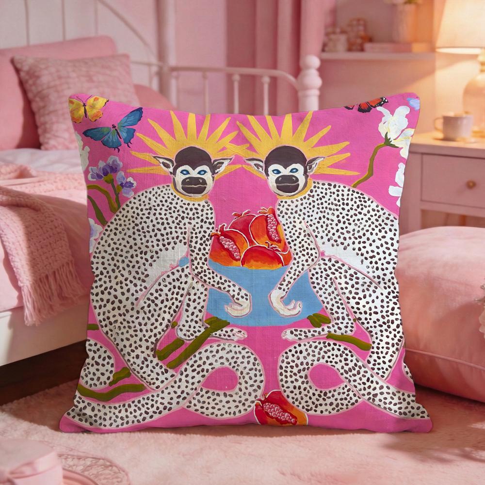 PPaige GGemmel MMonkey Cushion Cover Premium Comfort Reversible Pillow Cove Two In One Design For Any Room Car Interior