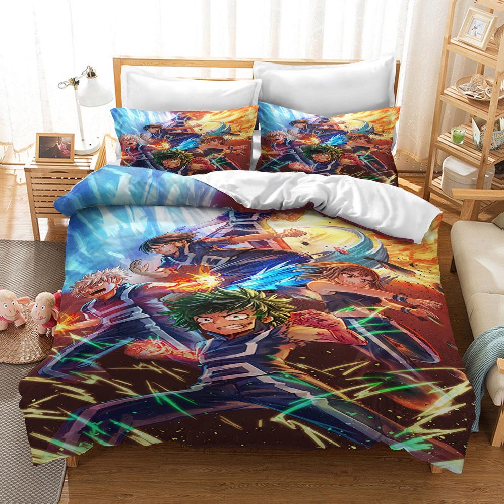 Japan Anime My Hero Academia Printed 3d Bedding Set Duvet Cover Set Bed Linen AU EU US Twin Full Queen King Size Kids Bedclothes