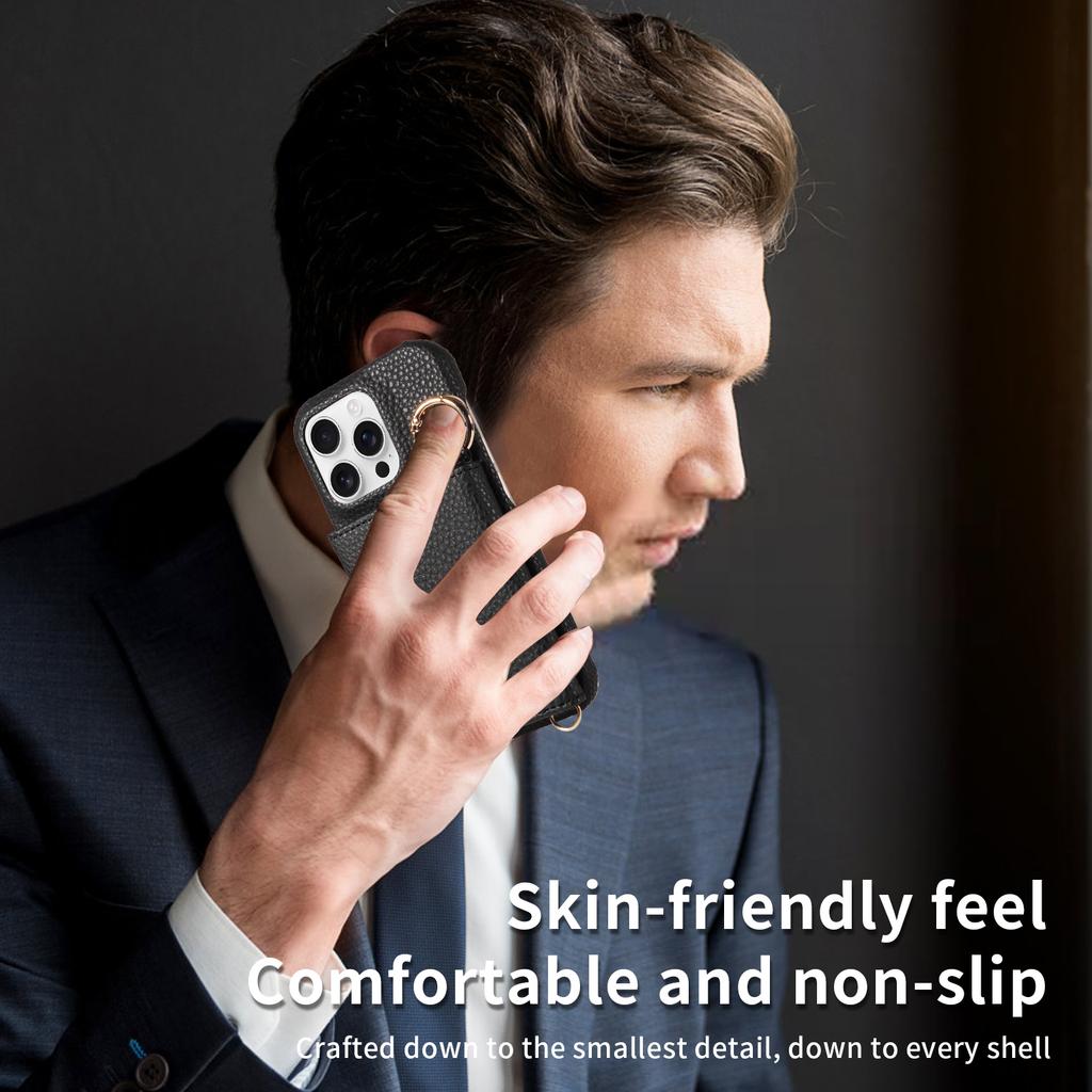 PU Leather Phone Case for IPhone16e 16 Pro Max 15 14 13 12 11 Pro Max Plus Crossbody Anti-demagnetization Anti-drop with Mirror