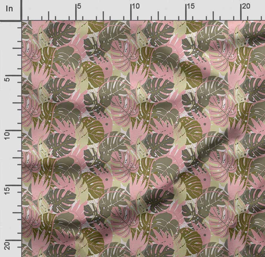 Soimoi Leaves Print,  Cotton Cambric, Quilting Fabric Sold by The Yard 42 Inch Wide, Medium Weight Cotton Fabric,