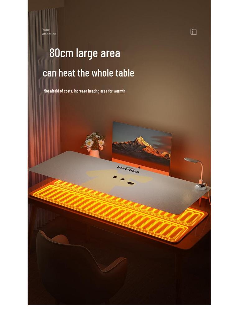 Electric Heated Mouse Pad - Winter Warm Desk Mat for Office and Study
