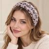 Anti-Slip Braided Headband Tweed Knitted Turban Headband Wide Brim Hairband  For Women Daily Use