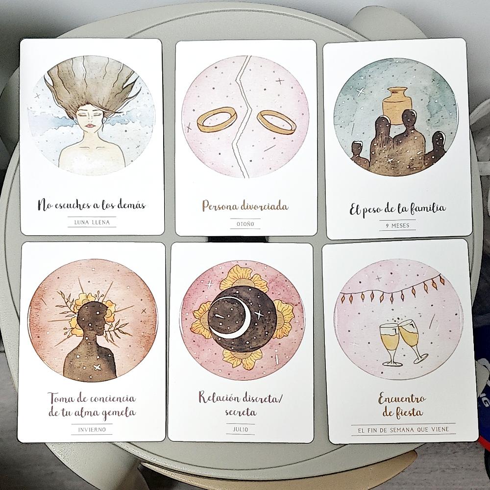 Romantic Love Oracle Deck 42 Pcs Heart Chakra Oracle Cards 10.5*7.5cm In Spanish Language