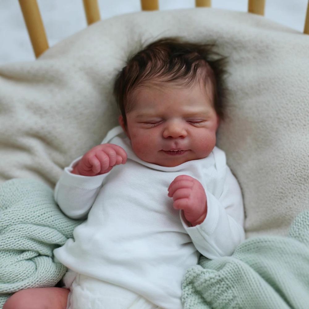 19 Inch Lifelike Rebirth Baby Dolls Pascale Soft Touch Cotton Body Newborn Babies Doll Cute Sleeping Simulation Doll Children Accompanying Growth Toys