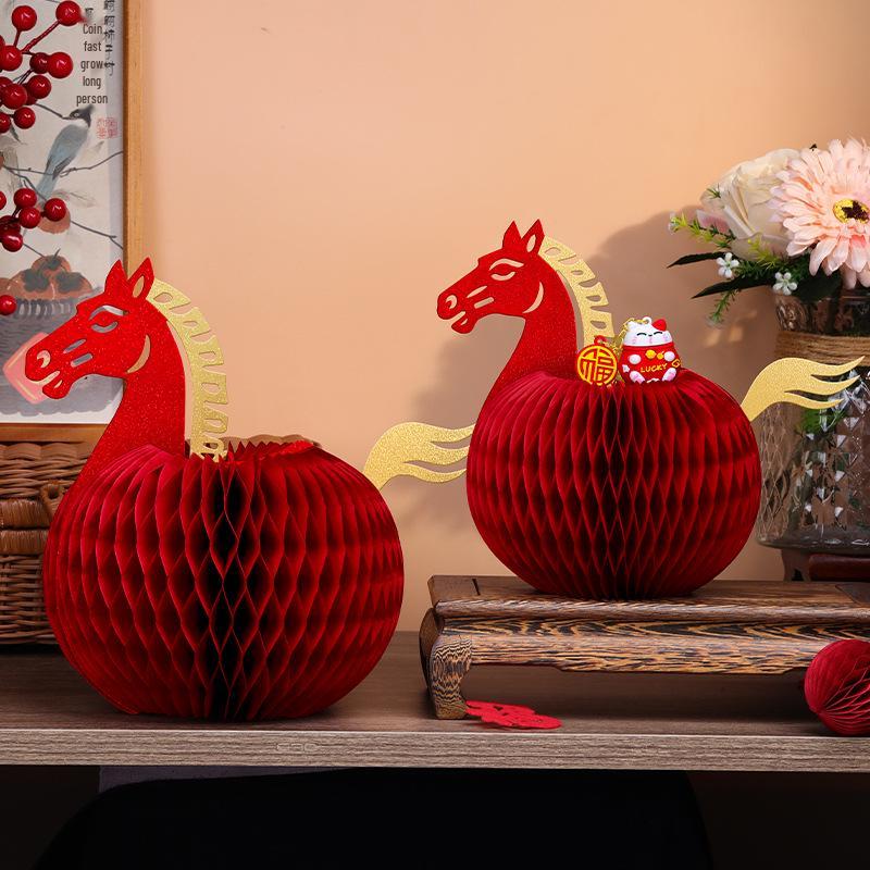 2026 Year of the Horse Zodiac Ornaments: Large Festive Fu Characters for New Year & Spring Décor