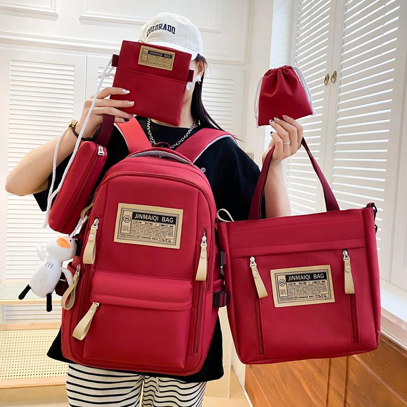 Fünfteilige Tasche für Damen und Herren mit großem Fassungsvermögen, Rucksack für Schüler der 4. bis 6. Klasse, Umhängetasche für College-Studenten