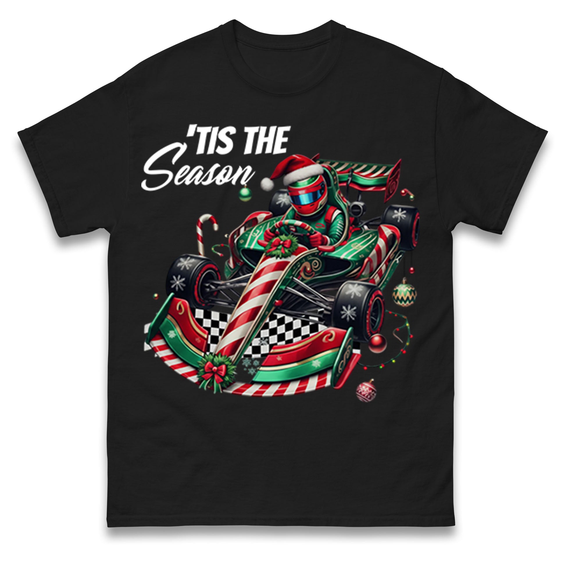 F1 Karting Tis The Season Christmas T Shirt Tshirt Mens Womens Unisex Tops Tees 2XL
