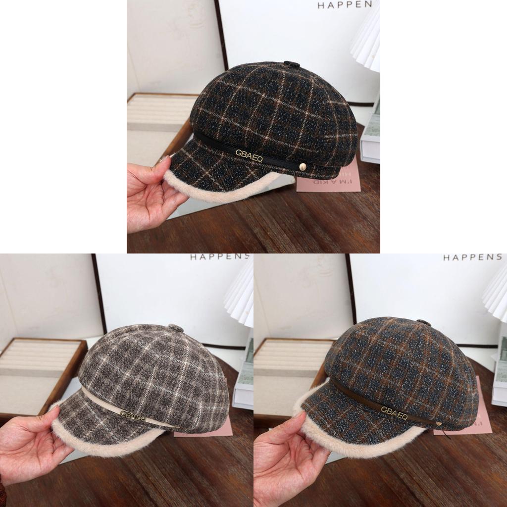 College Style Beret Hat For Women With Chain Detail Versatile Spring Autumn Fashion