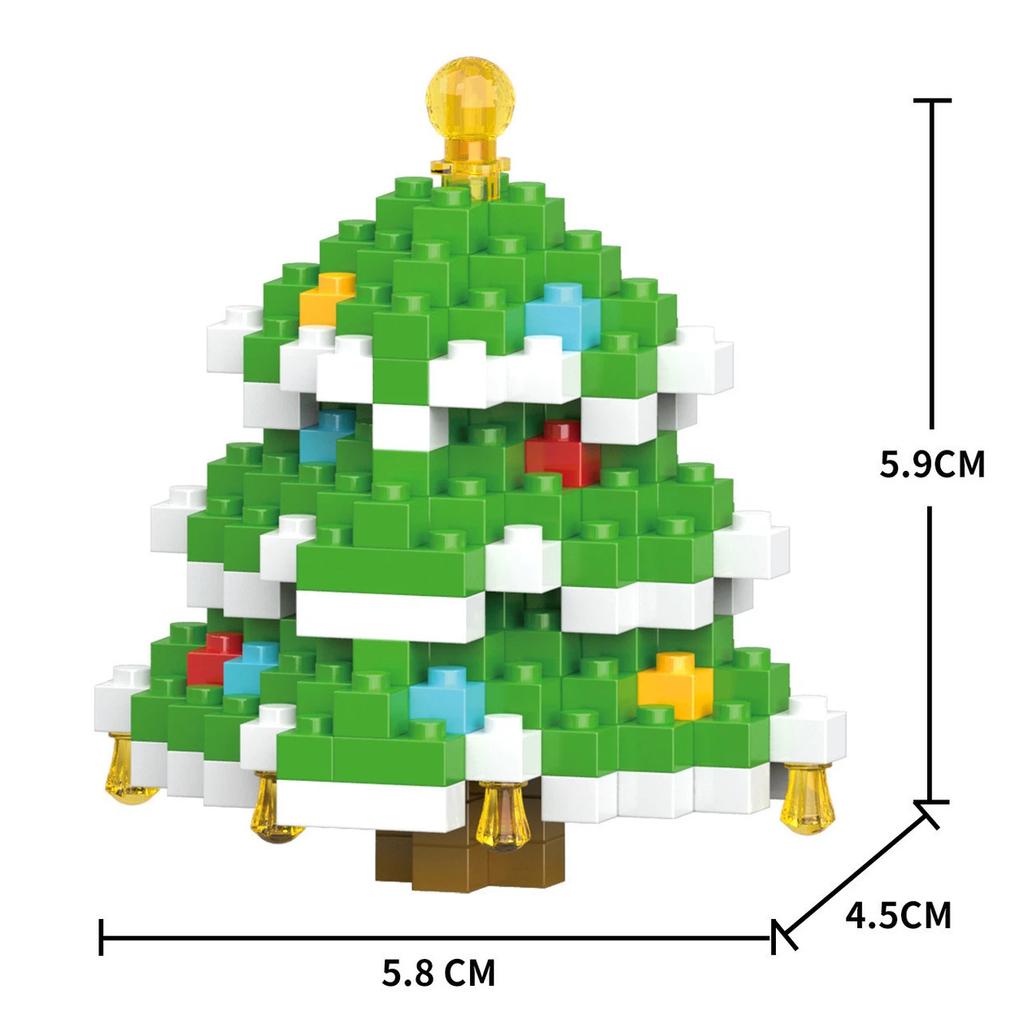 Non-Toxic 33 Style Cartoon Santa Claus Snowman Wishing Tree Apple Candy House Building Blocks City Compatible Diy Toys Children'S Gifts