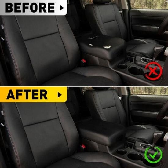 Black Armrest Center Cover Skin Console Lid For Leather 2007-2013 Toyota Tundra
