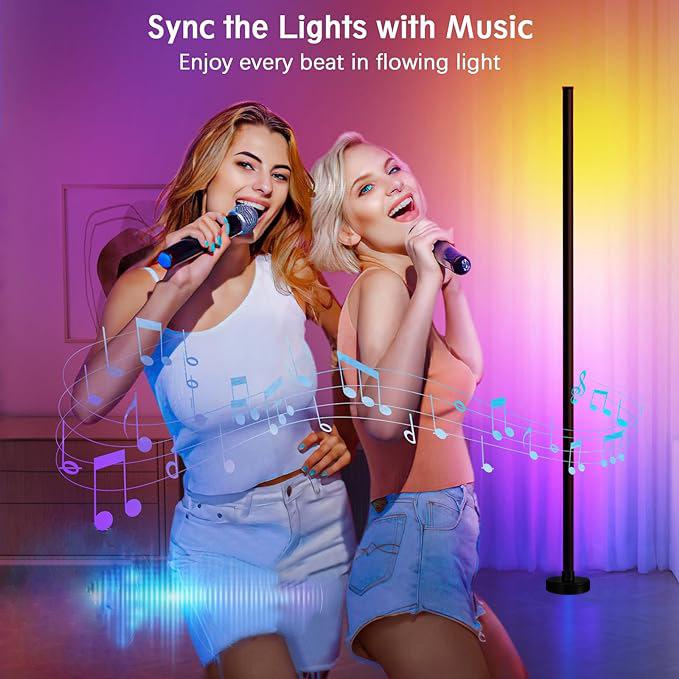 Sound-Activated LED Floor & Table Night Lamp for Living Room & Bedroom Decor, Splicing E-Sports Atmosphere Light