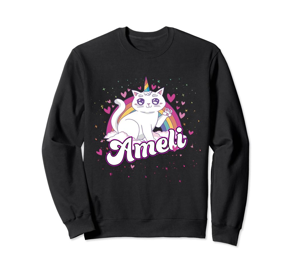 AMELI - Adorable girl name with beautiful Caticorn sweatshirt