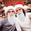 1-10PCS Christmas Santa Claus Beard  Adjustable Curly Fake Beards Realistic Costume Props Holiday Party Dress Up Accessories