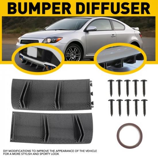 Rear Lower Diffuser 10 F Bumper Lip Splitter Spoiler Carbon Fiber For Honda B