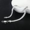 Fine Silver Color Bracelet 8 Inches 6MM Side Chain Bracelet for Women Men Fashion Wedding Party Gift Jewelry Accessories