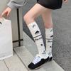 Multi-layered, Superimposed and Spliced Letter Calf Socks, Sporty Style, Sweet and Cool, Hot Girl Football Socks, Long Tube, Pile Long Socks