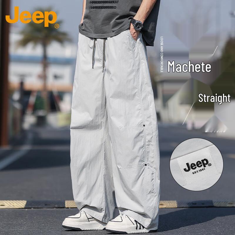 JEEP Men s Summer Ice Silk Loose Straight Cargo Pants XL