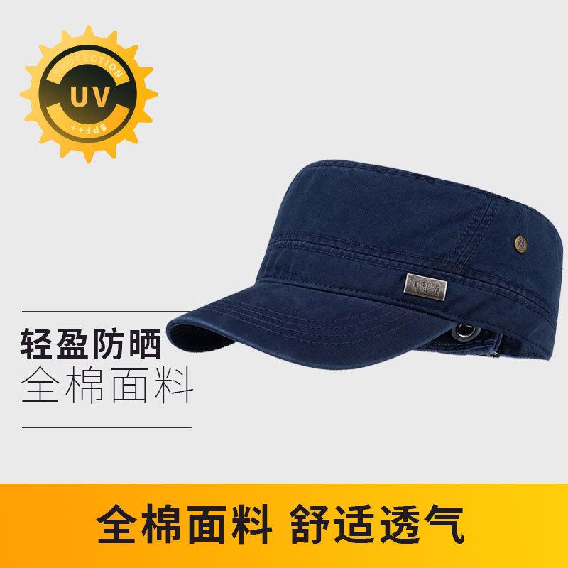 Summer flat top cotton hat men's green casual mountaineering hat tide shading group buying 22 new models